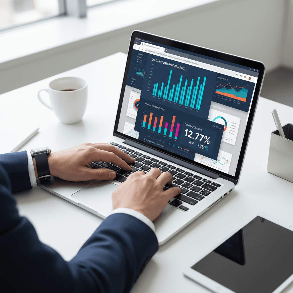Campaign management dashboard with performance metrics